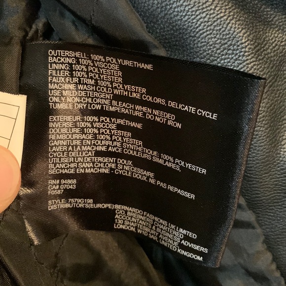 Bernardo vegan leather jacket 7/8 - Picture 13 of 15
